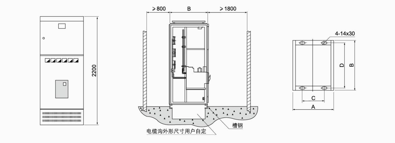 安装与尺寸示意图