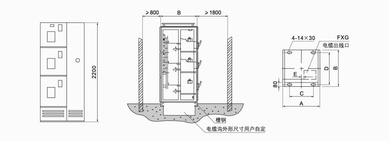 PC柜的安装示意图